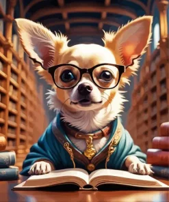 Chihuahua With Glasses Diamond Painting