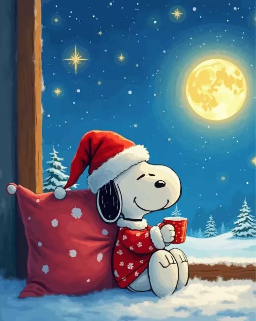 christmas santa snoopy Diamond Paintings Christmas Santa Snoopy Diamond Painting