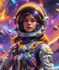 Cool Girl Astronaut Diamond Painting