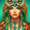 Cool Girl Owl Diamond Painting