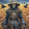 Cool Scarecrow With Crows Art Diamond Painting