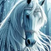 Cool White Horse Diamond Painting