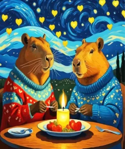 Cute Capybara In A Date Diamond Painting