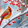Cute Winter Cardinal Diamond Painting