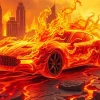 Fire Car Diamond Painting