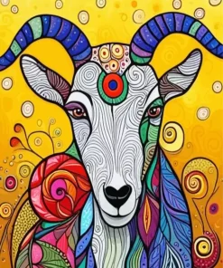 Folk Art Goat Diamond Painting