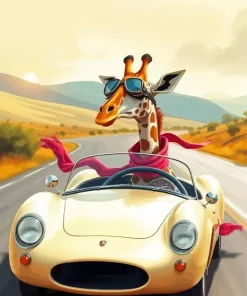 Giraffe Car Art Diamond Painting