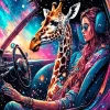 Giraffe In A Car Art Diamond Painting