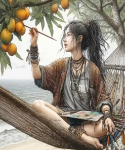 Girl In Hammock Diamond Painting