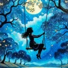 Girl On A Swing Silhouette Diamond Painting