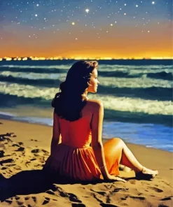 Girl On Beach Diamond Painting