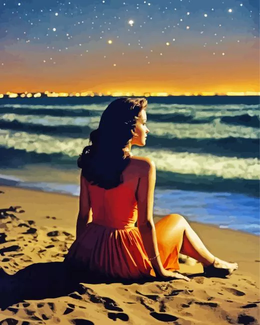 girl on beach Diamond Paintings Girl On Beach Diamond Painting