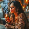 Girl Smoking Cigarette Diamond Painting