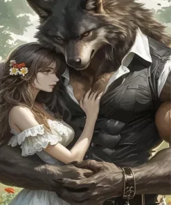 Girl With A Wolf Art Diamond Painting