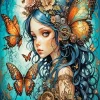 Girl With Butterfly Diamond Painting