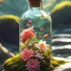 Glass Bottle With Flowers Art Diamond Painting