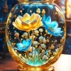 Glass Flower Vase Diamond Painting