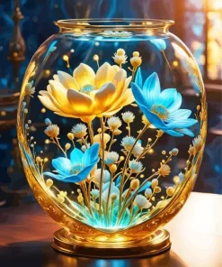 Glass Flower Vase Diamond Painting
