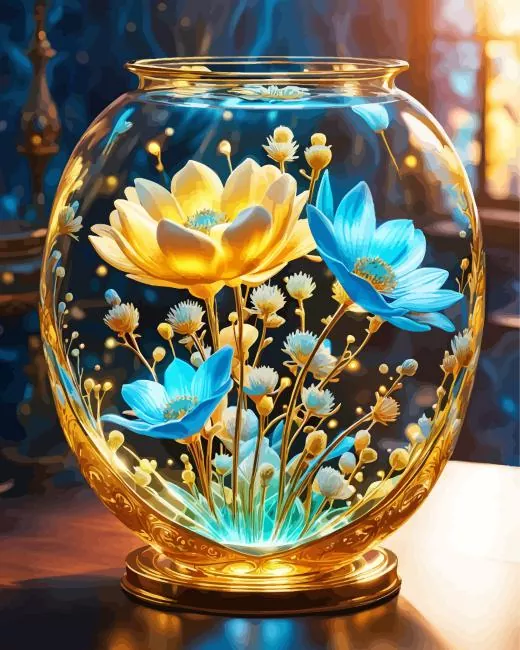 glass flower vase Diamond By Numbers Glass Flower Vase Diamond Painting