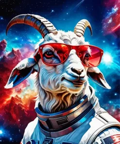 Goat Wearing Sunglasses Art Diamond Painting