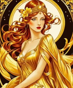 Gold Girl Diamond Painting