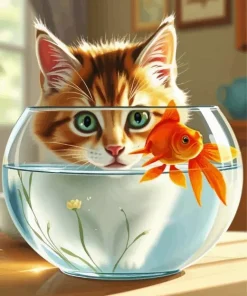 Goldfish In A Bowl Art Diamond Painting