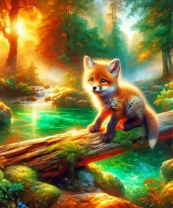 Lonely Baby Fox Diamond Painting