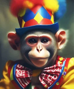 Monkey Clown Diamond Painting