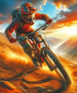 Mountain Biking Illustration Diamond Painting