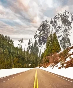 Mountain Road Landscape Diamond Painting