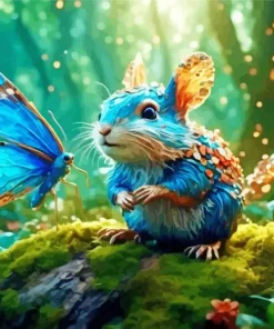 Mouse And Butterfly Diamond Painting