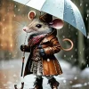 Mouse In Rain Diamond Painting