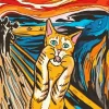 Munch Scream Cat Diamond Painting