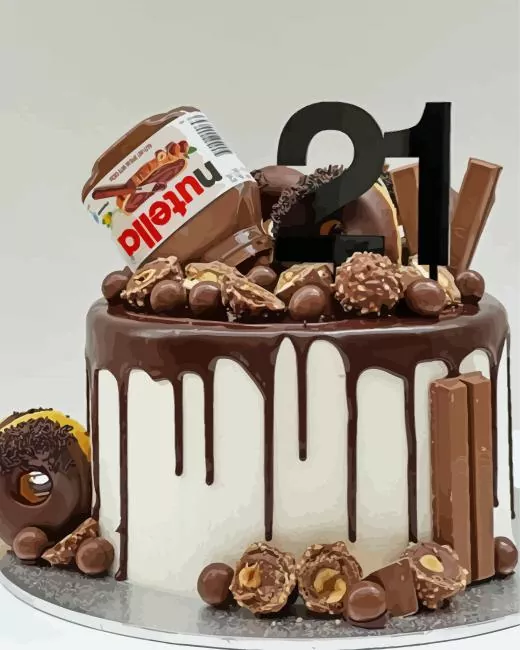 nutella birthday cake Diamond Paintings Nutella Birthday Cake Diamond Painting