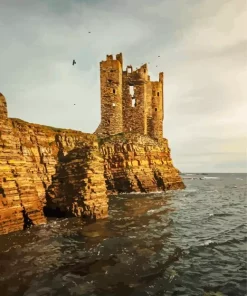 Old Keiss Castle Diamond Painting