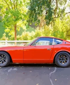 Orange Datsun Car Diamond Painting