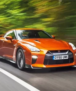 Orange Nissan Gtr Diamond Painting