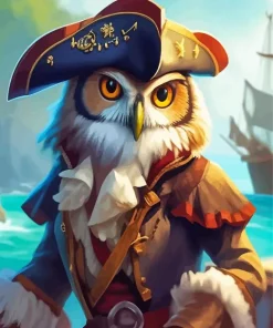 Owl Pirate Diamond Painting
