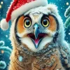 Owl Santa Hat Diamond Painting