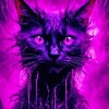 Purple Black Cat Diamond Painting