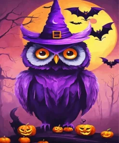 Purple Owl Diamond Painting