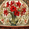 Red Glass Amaryllis Vase Diamond Painting