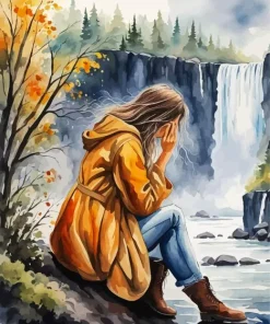 Sad Lonely Girl Diamond Painting