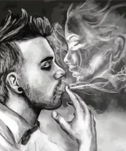 Sad Man With Cigarette Diamond Painting