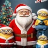 Santa Claus And Minions Diamond Painting