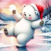 Santa On Polar Bear Art Diamond Painting