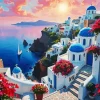Santorini Blue Door Diamond Painting