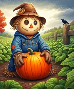 Scarecrow Autumn Art Diamond Painting