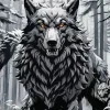 Scary Black Wolf Art Diamond Painting