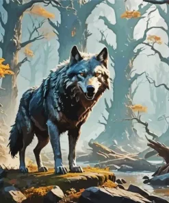 Scary Wolf Art Diamond Painting